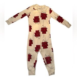 Hanna Anderssen Infant Toddler Peanuts Christmas Pajamas Full Zip 12-18 mo EUC
